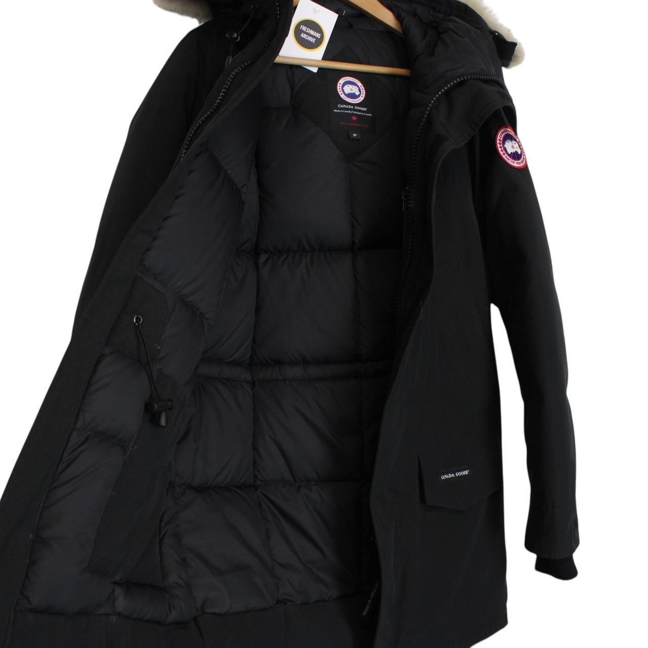 Canada Goose Black Langford Parka Down Coat with Fur Trim