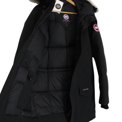 Canada Goose Black Langford Parka Down Coat with Fur Trim