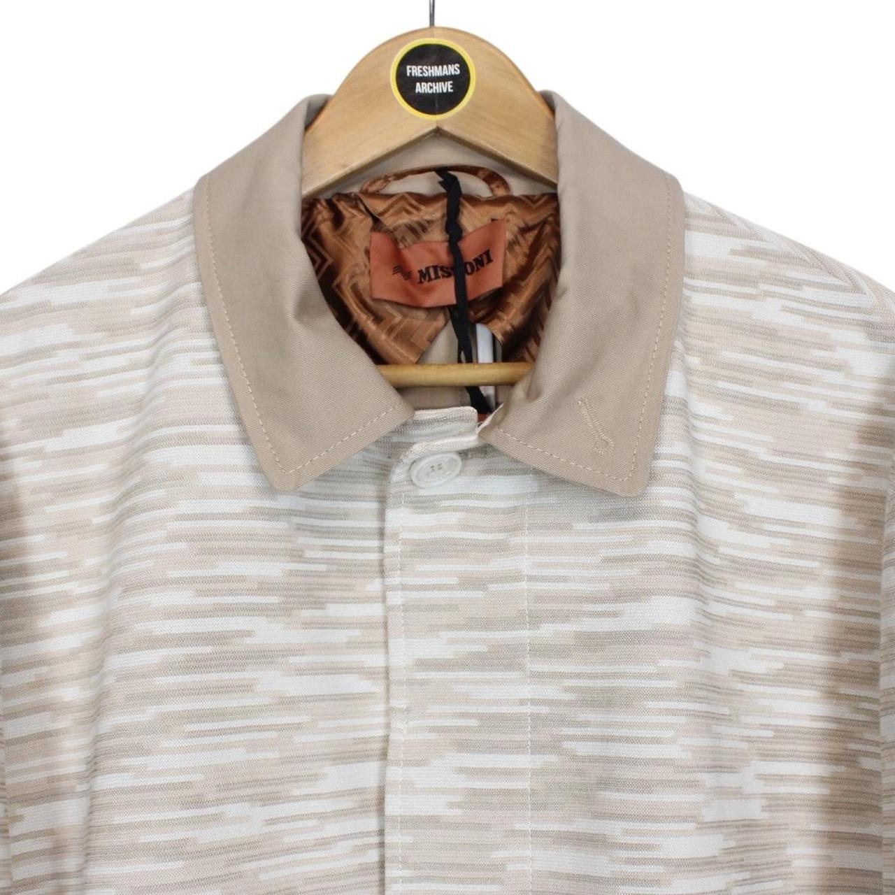 Missoni Beige and Cream Button Up Wool/Viscose Knit Trench Coat