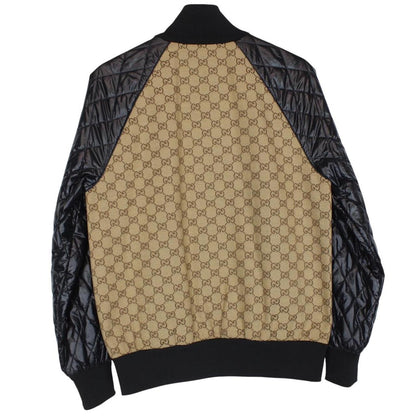 Gucci Beige and Black GG Monogram Full Zip Canvas/Nylon Jacket