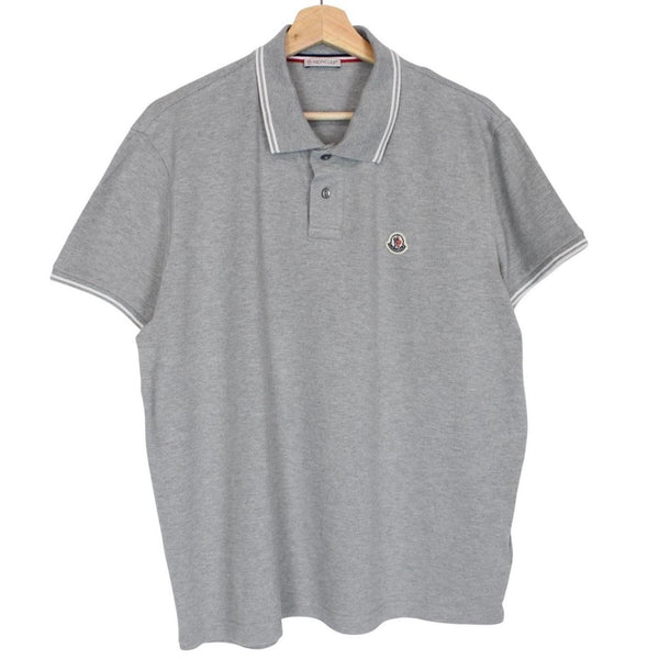 Moncler Maglia Manica Corta Grey Short Sleeve Cotton Polo Shirt