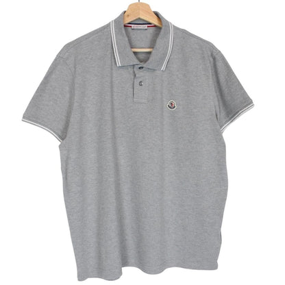 Moncler Maglia Manica Corta Grey Short Sleeve Cotton Polo Shirt