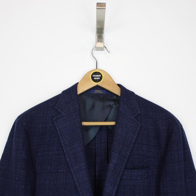 Polo Ralph Lauren Navy Blue Herringbone Blazer Jacket