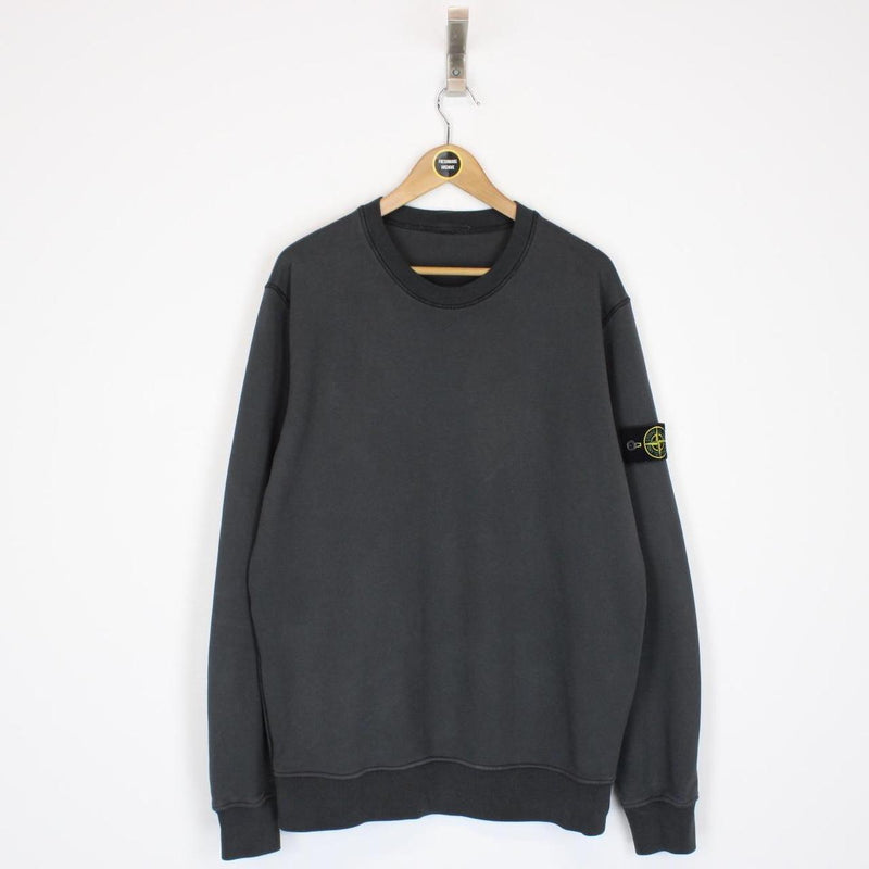 Stone Island Dark Grey Cotton Sweatshirt Jumper
