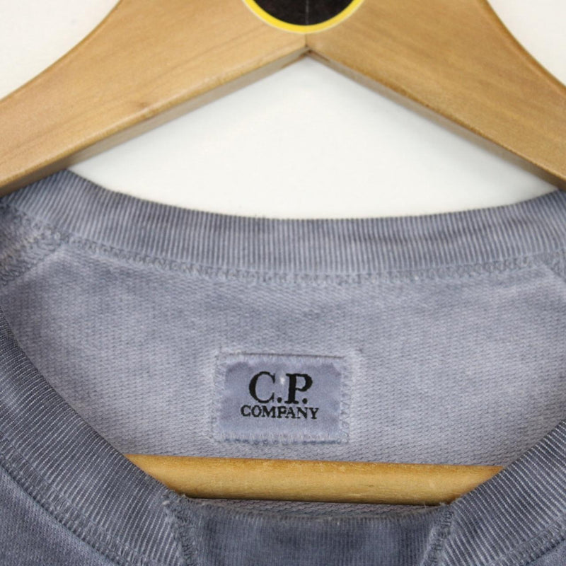 CP Company Blue Garment Dyed Cotton Sweatshirt Jumper