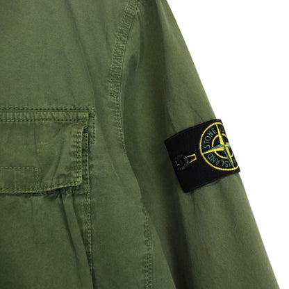 Stone Island SS 2022 Green Full Zip Cotton Overshirt Jacket