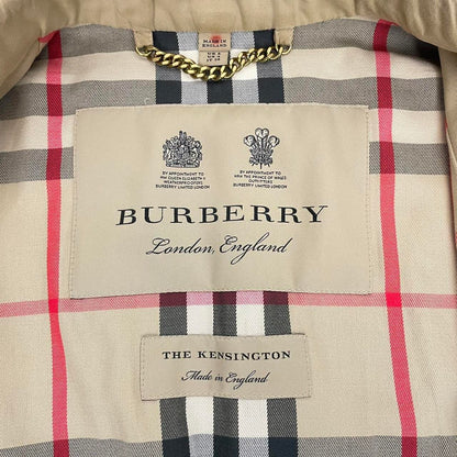 Burberry London Kensington Tan Brown Nova Check Double Breasted Belted Trench