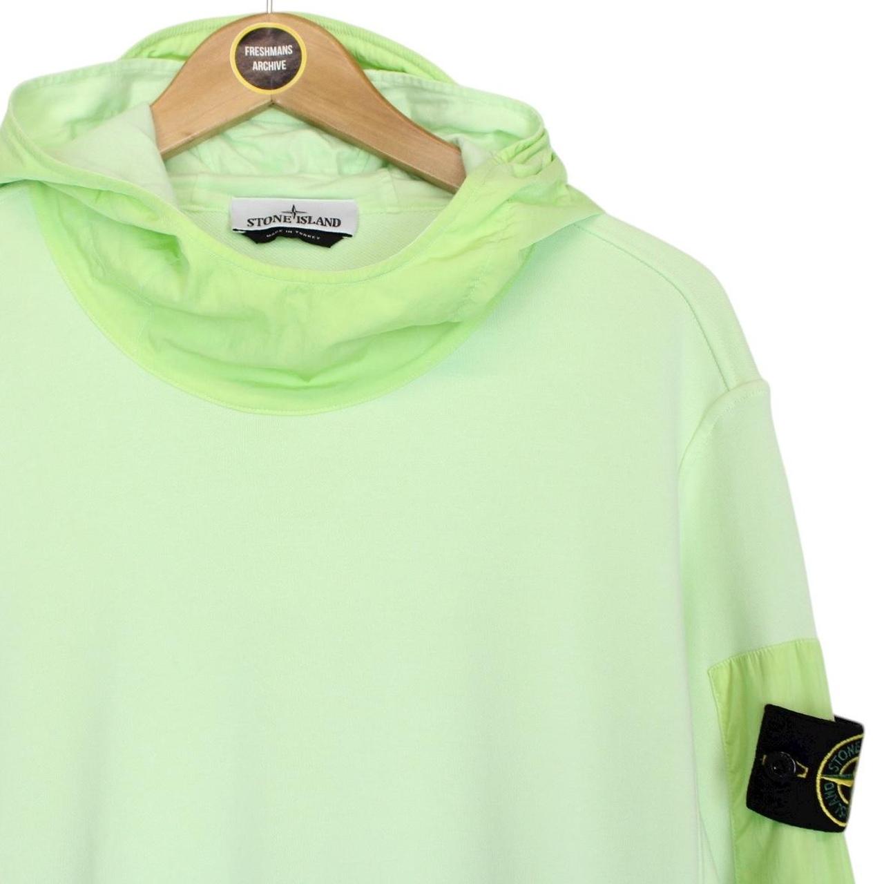 Stone Island SS 2023 Green Cotton Nylon Detail Hoodie Jumper