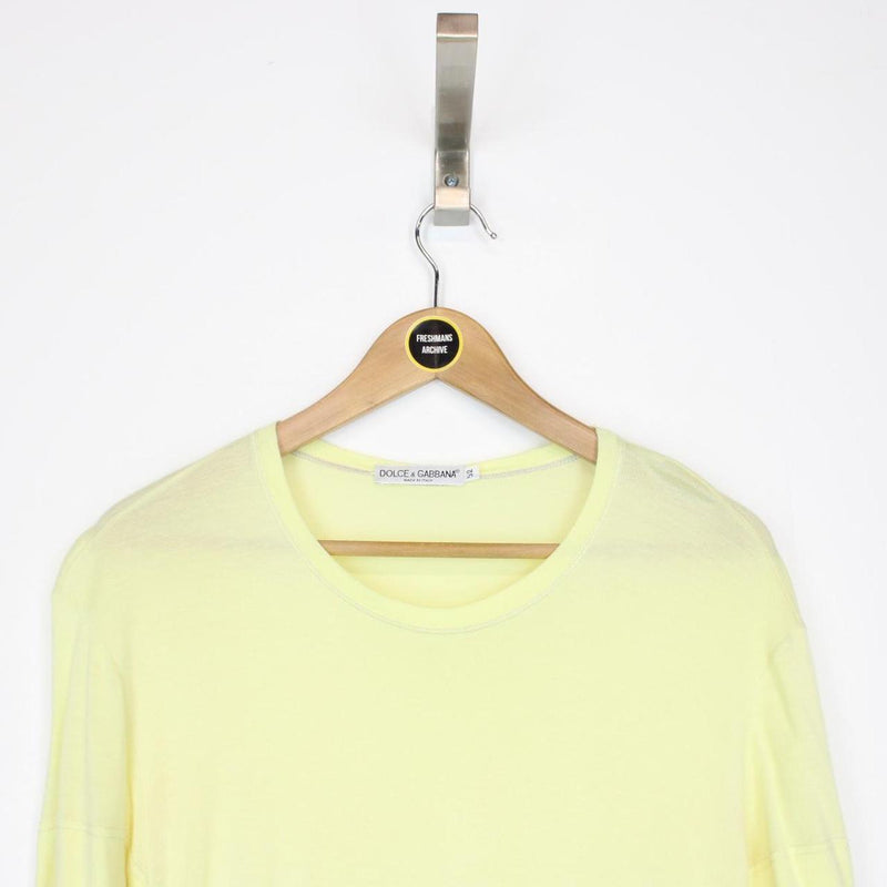 Vintage Dolce and Gabbana Yellow Short Sleeve Cotton T-Shirt
