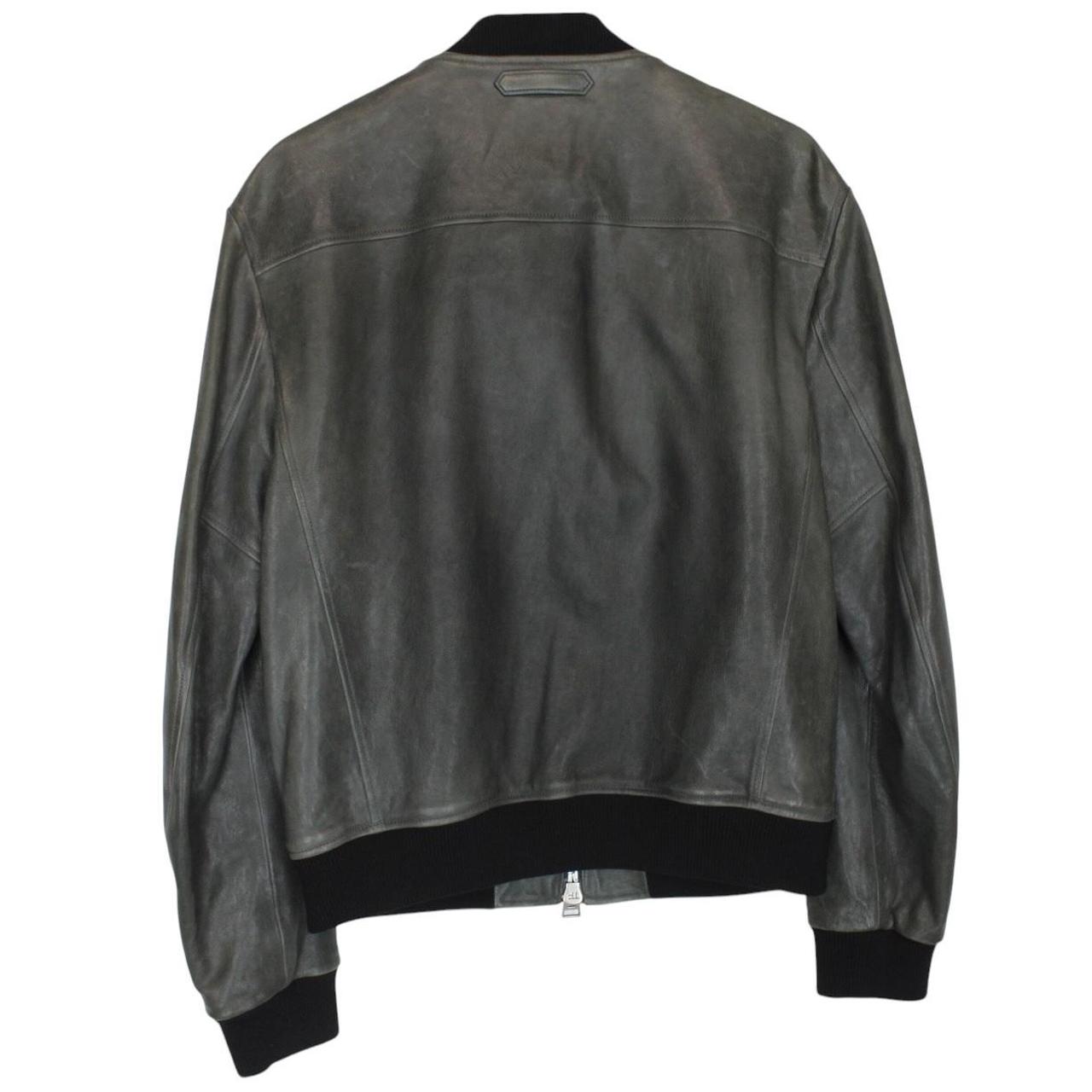 TOM FORD grey bomber jacket full zip lambskin leather with original tags and hardware.