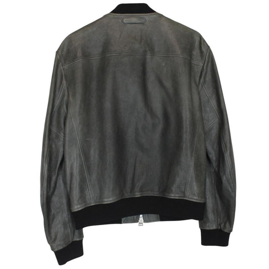 TOM FORD grey bomber jacket full zip lambskin leather with original tags and hardware.
