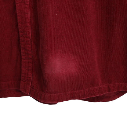 Stone Island AW 1996 Red Long Sleeve Green Edge Badge Corduroy Shirt