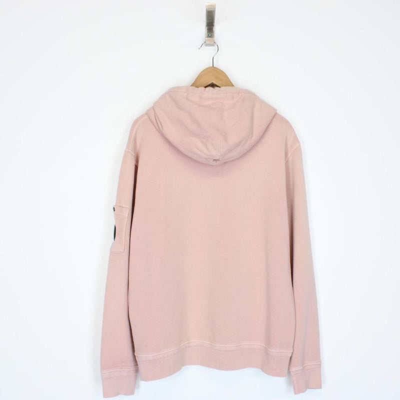 CP Company Rose Pink Garment Dyed Cotton Lens Hoodie Jumper