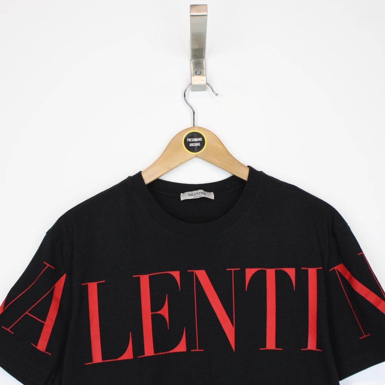 Valentino VLTN Logo Print Black and Red Short Sleeve T-Shirt