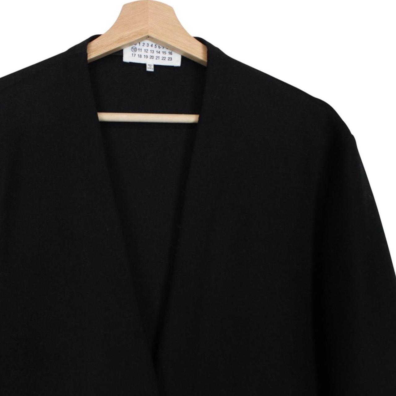 Maison Margiela Black Collarless Single Breasted Virgin Wool Jacket