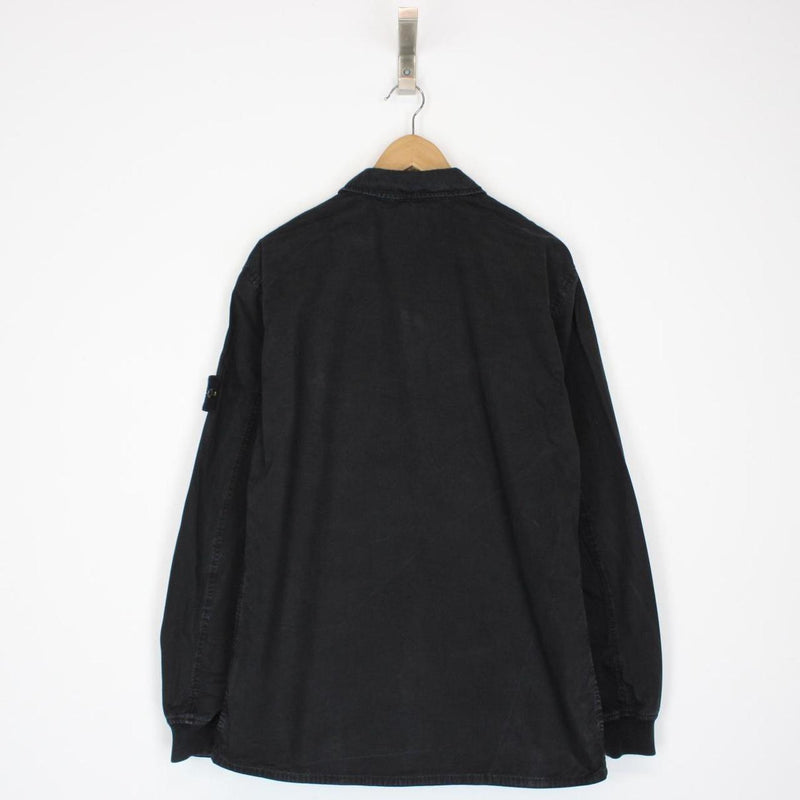 Stone Island SS 2019 Black Full Zip Cotton Overshirt Jacket