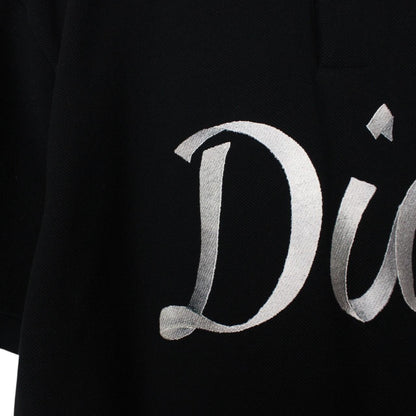 Dior 2022 Black Embroidered Logo Short Sleeve Polo Shirt