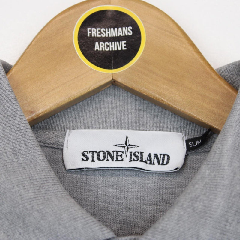 Stone Island Grey Short Sleeve Compass Polo Shirt