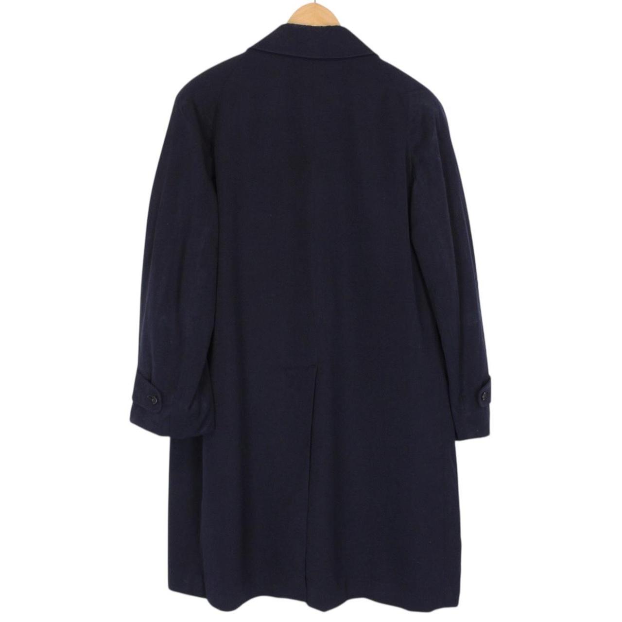 Vintage 80s Aquascutum Navy Blue Virgin Wool Overcoat
