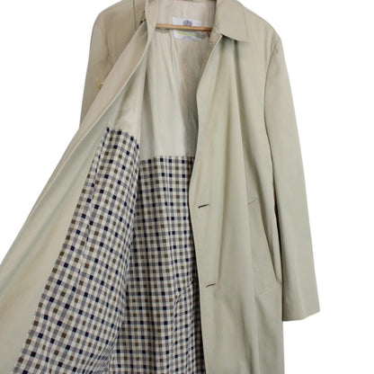 Vintage 80s Aquascutum Aqua 5 Beige Cotton Blend Trench Coat