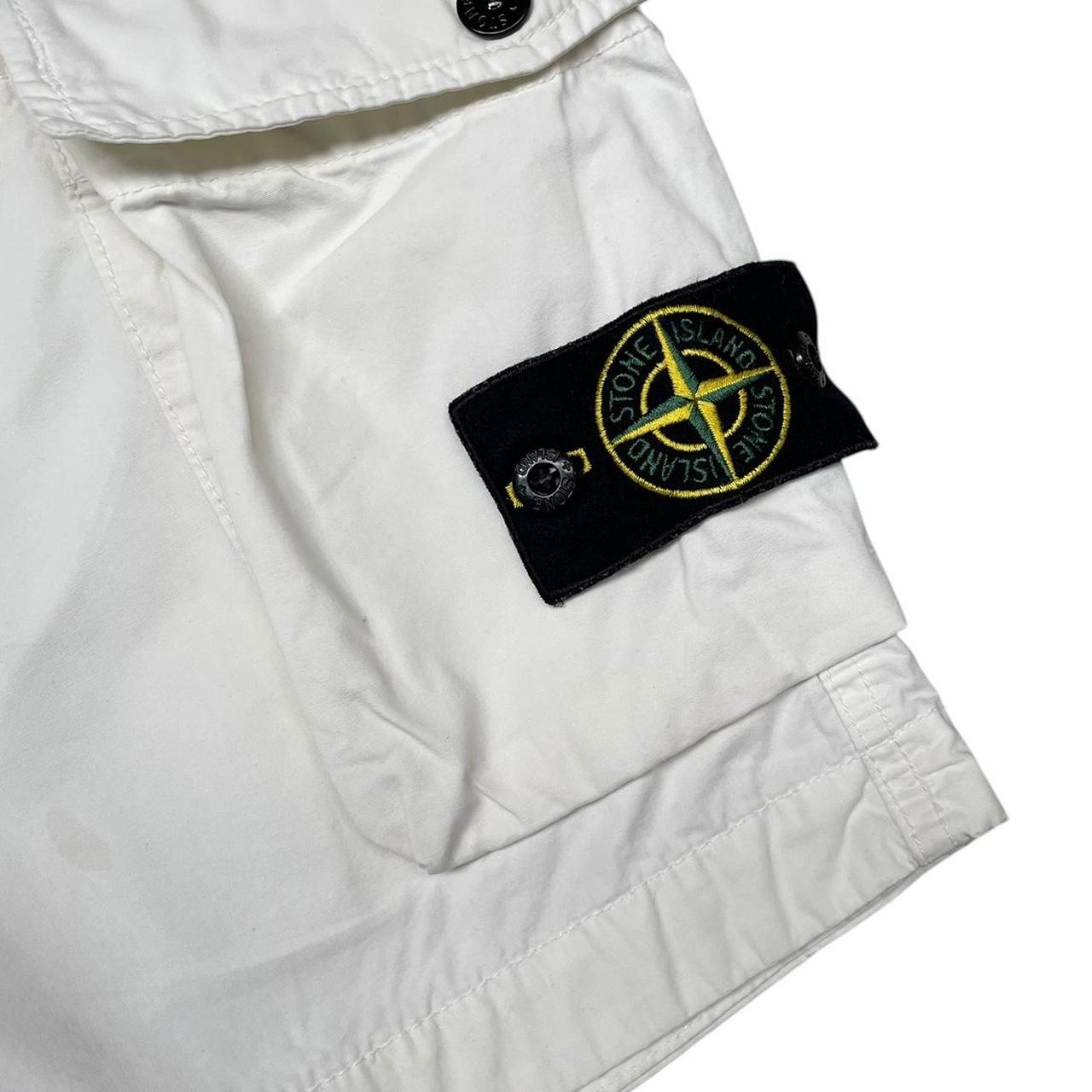 Stone Island SS 2020 White Bermuda Cotton Cargo Shorts
