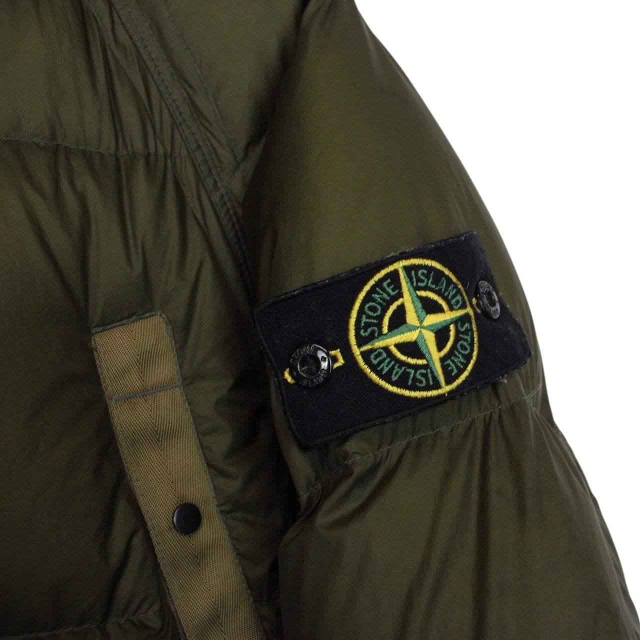 Vintage Stone Island Military Green Opaque Nylon Tela Goose Down Jacket