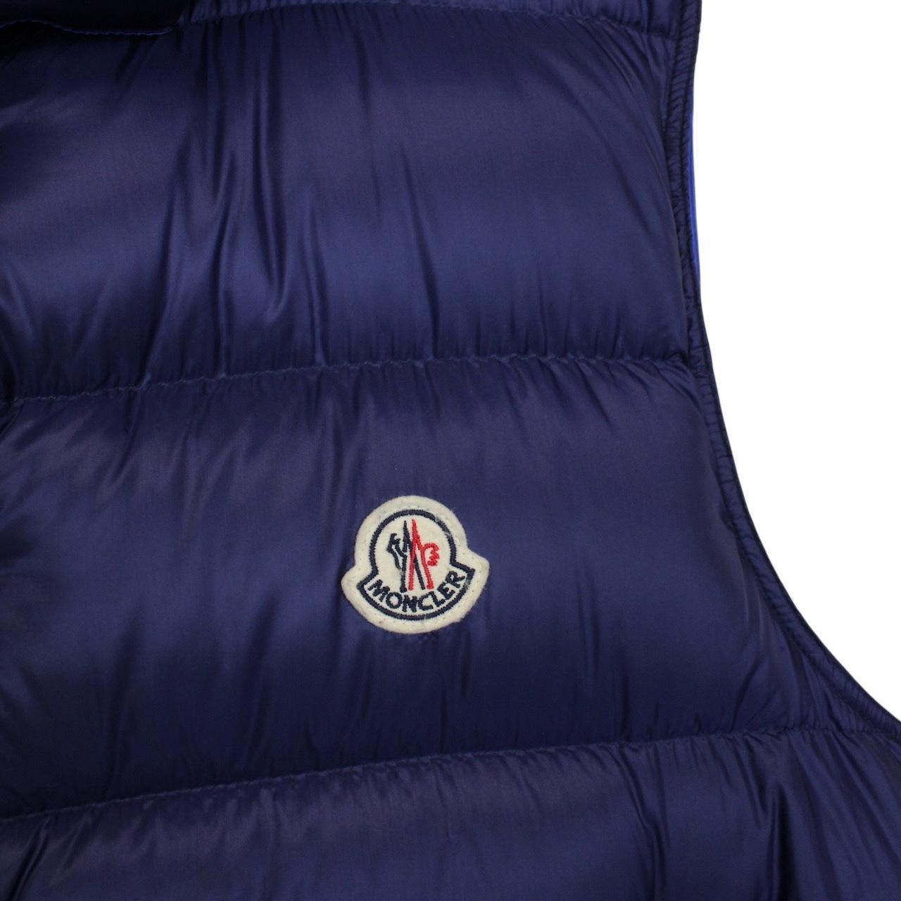 Moncler Billecart Navy Blue Full Zip Hooded Down Gilet