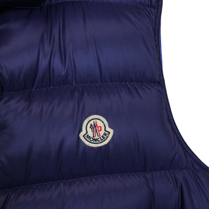 Moncler Billecart Navy Blue Full Zip Hooded Down Gilet
