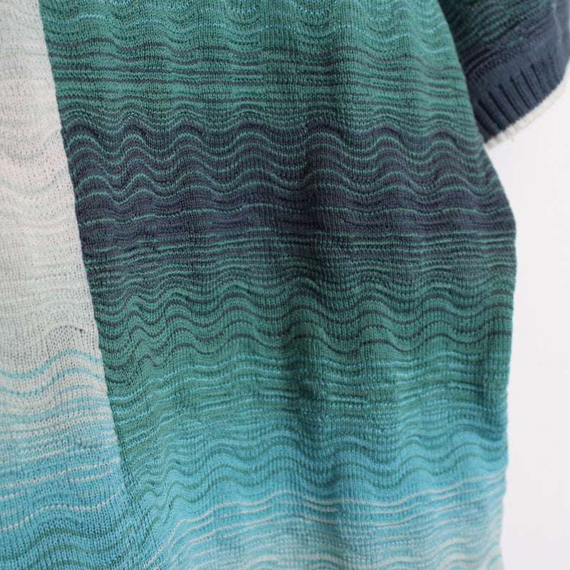 Missoni Multicoloured Striped Short Sleeve Cotton Knit Polo Shirt