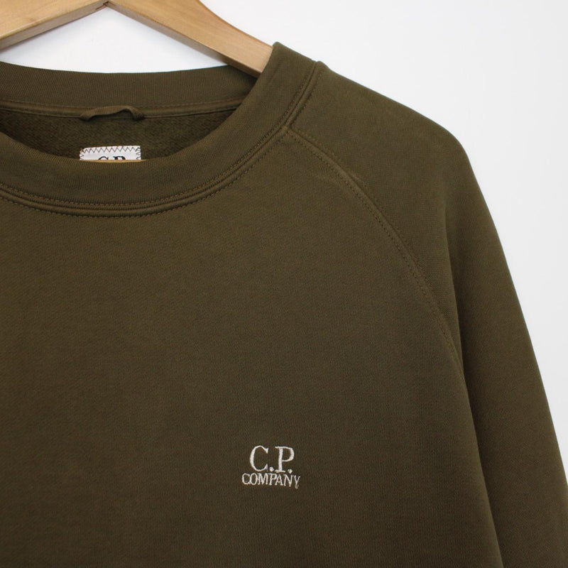 CP Company Khaki Green Chest Logo Sweatshirt Jumper