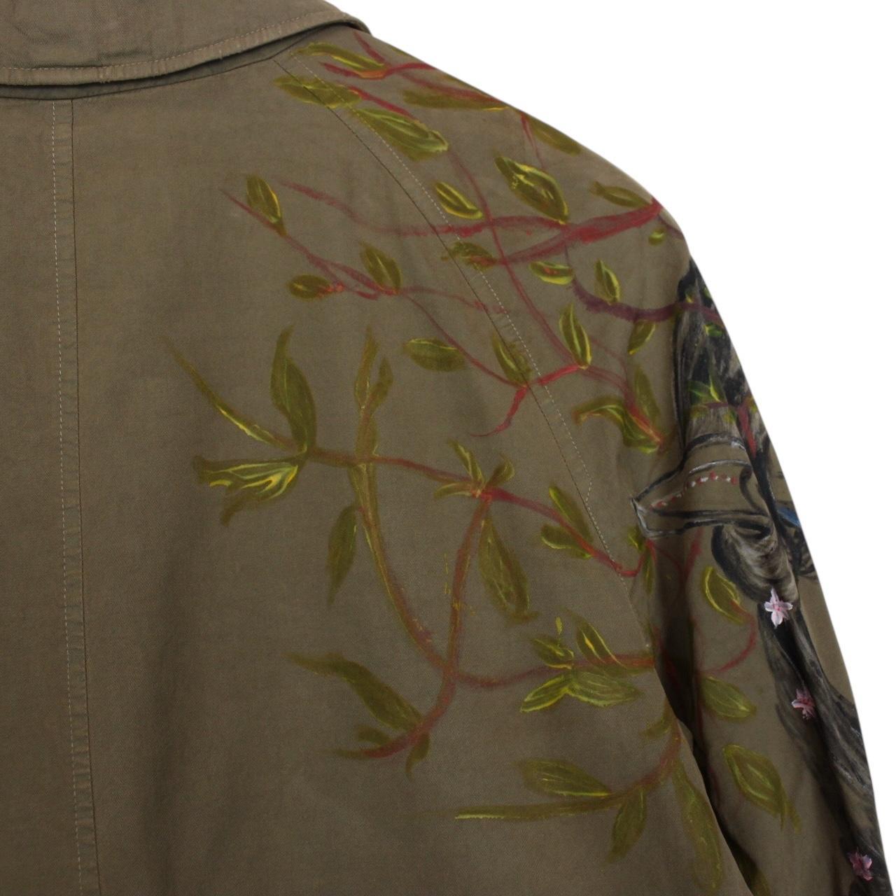 Vintage 90s Burberry Khaki Brown Painted Single Breasted Trench Coat