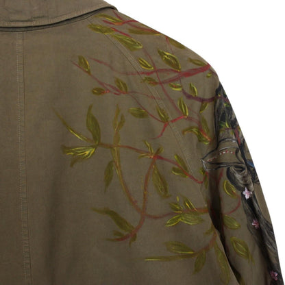 Vintage 90s Burberry Khaki Brown Painted Single Breasted Trench Coat