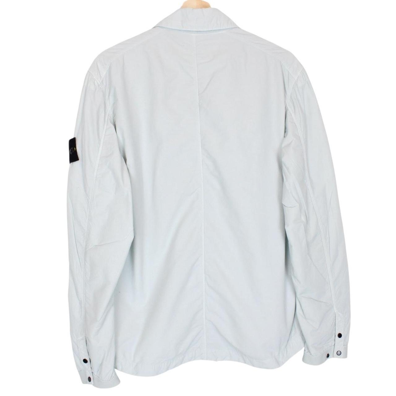 Stone Island AW 2022 Light Blue Full Zip Nylon Overshirt Jacket