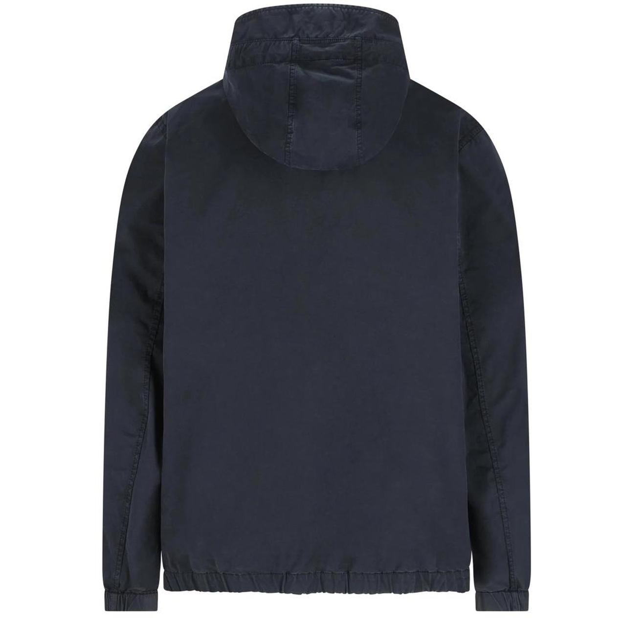 Stone Island Navy Blue Cotton Twill Hooded Jacket