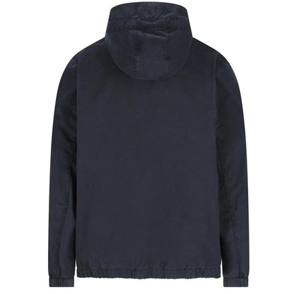 Stone Island Navy Blue Cotton Twill Hooded Jacket