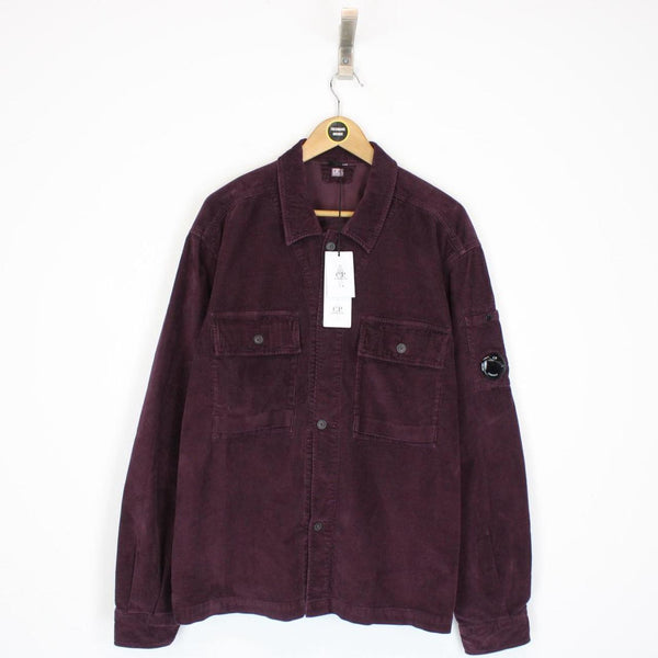 CP Company Plum Purple Button Up Lens Corduroy Overshirt