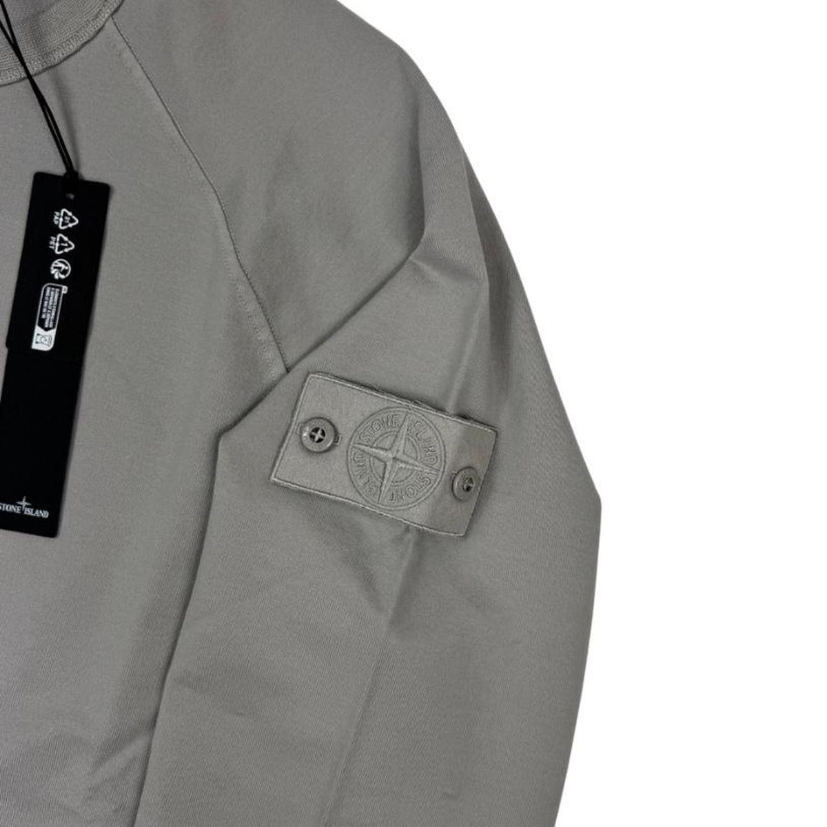 Stone Island grey sweatshirt with ghost logo, made from stretch cotton, brand new with tags.
