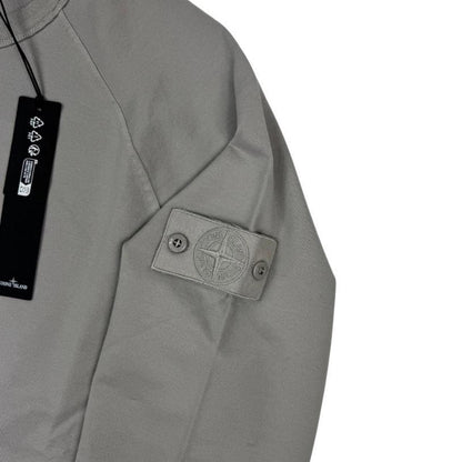 Stone Island grey sweatshirt with ghost logo, made from stretch cotton, brand new with tags.