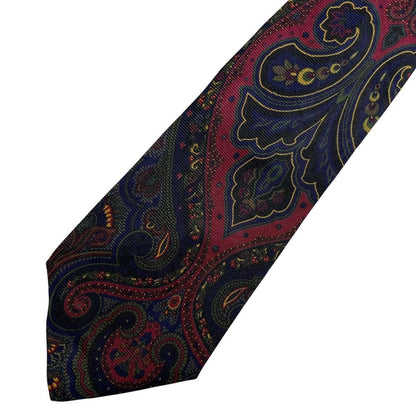 Polo Ralph Lauren multicoloured silk tie with paisley print design and logo detail.