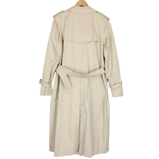 Vintage 90s Burberry Beige Double Breasted Belted Trench Coat