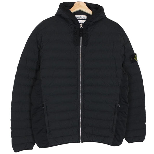 Stone Island AW 2020 Black Loom Woven Chambers Stretch Nylon TC Down Jacket