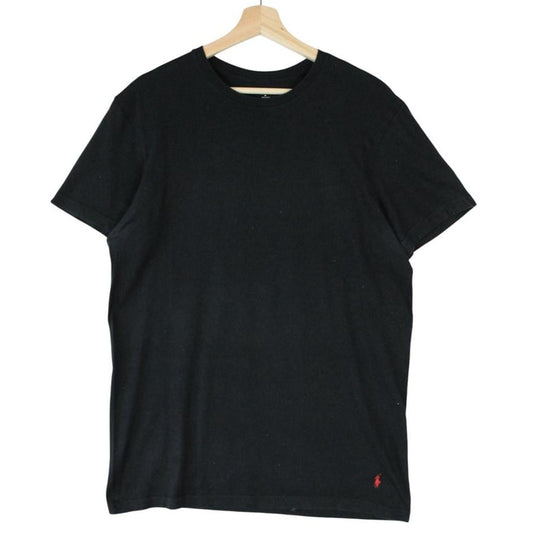 Polo Ralph Lauren black cotton pocket t-shirt with embroidered logo and short sleeves.