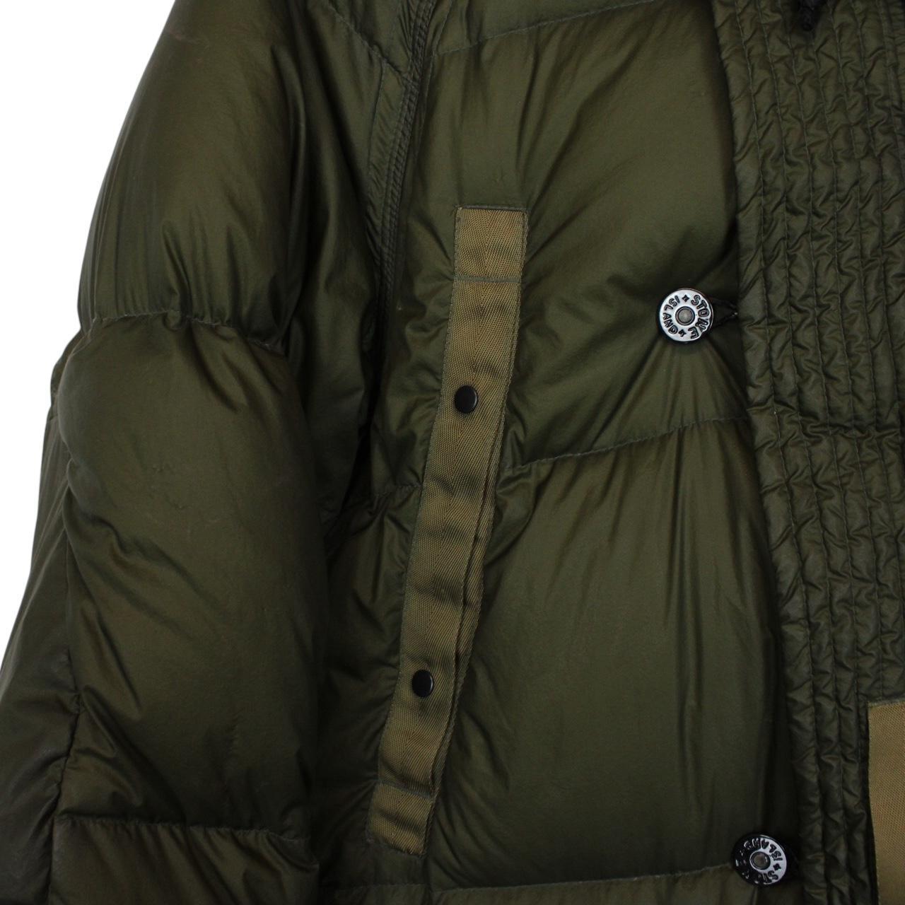 Vintage Stone Island Military Green Opaque Nylon Tela Goose Down Jacket