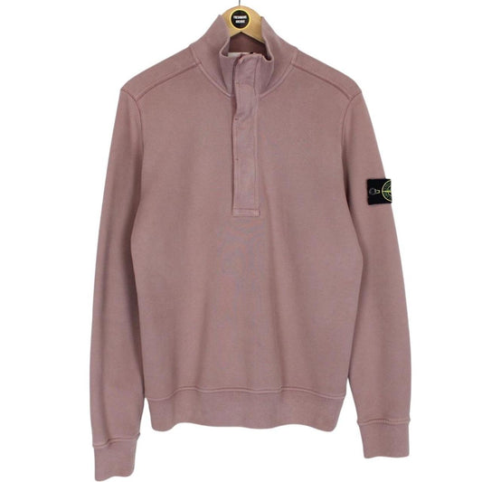 Stone Island AW 2018 Pink 1/4 Zip Cotton Sweatshirt Jumper