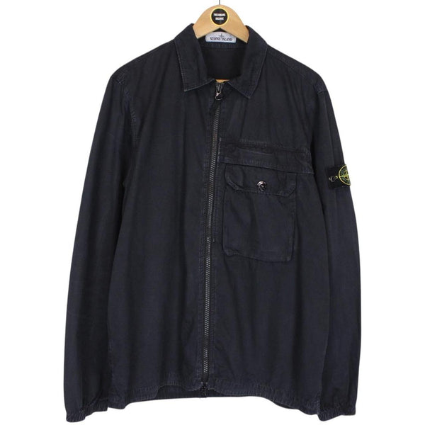 Stone Island AW 2020 Black Full Zip Cotton Overshirt Jacket