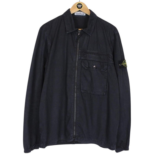 Stone Island AW 2020 Black Full Zip Cotton Overshirt Jacket