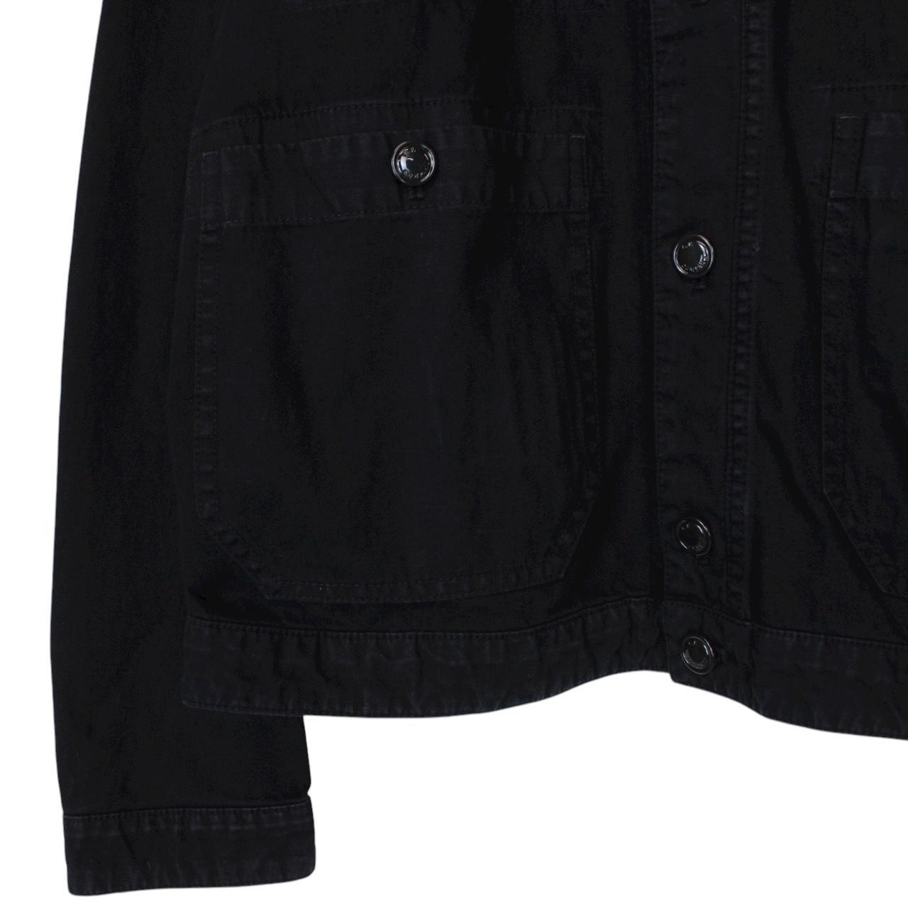 CP Company ‘Blu’ Navy Blue Garment Dyed Button Up Cotton Lens Overshirt