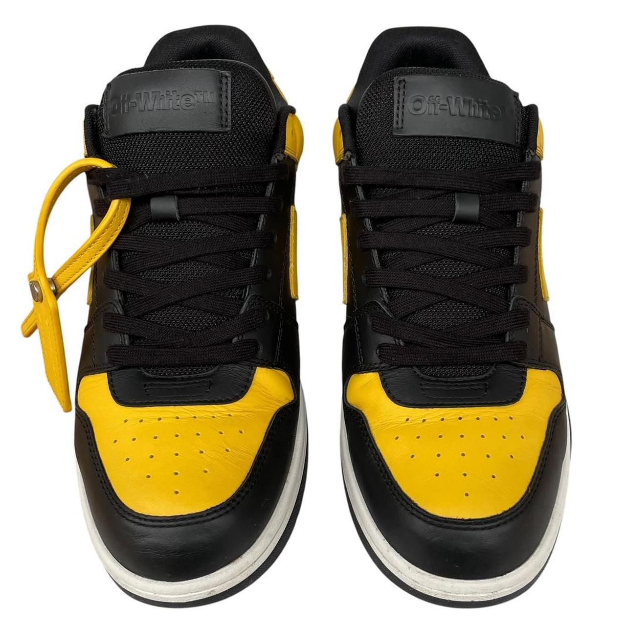 Off White Yellow and Black Out Of Office Leather Low Top Trainers