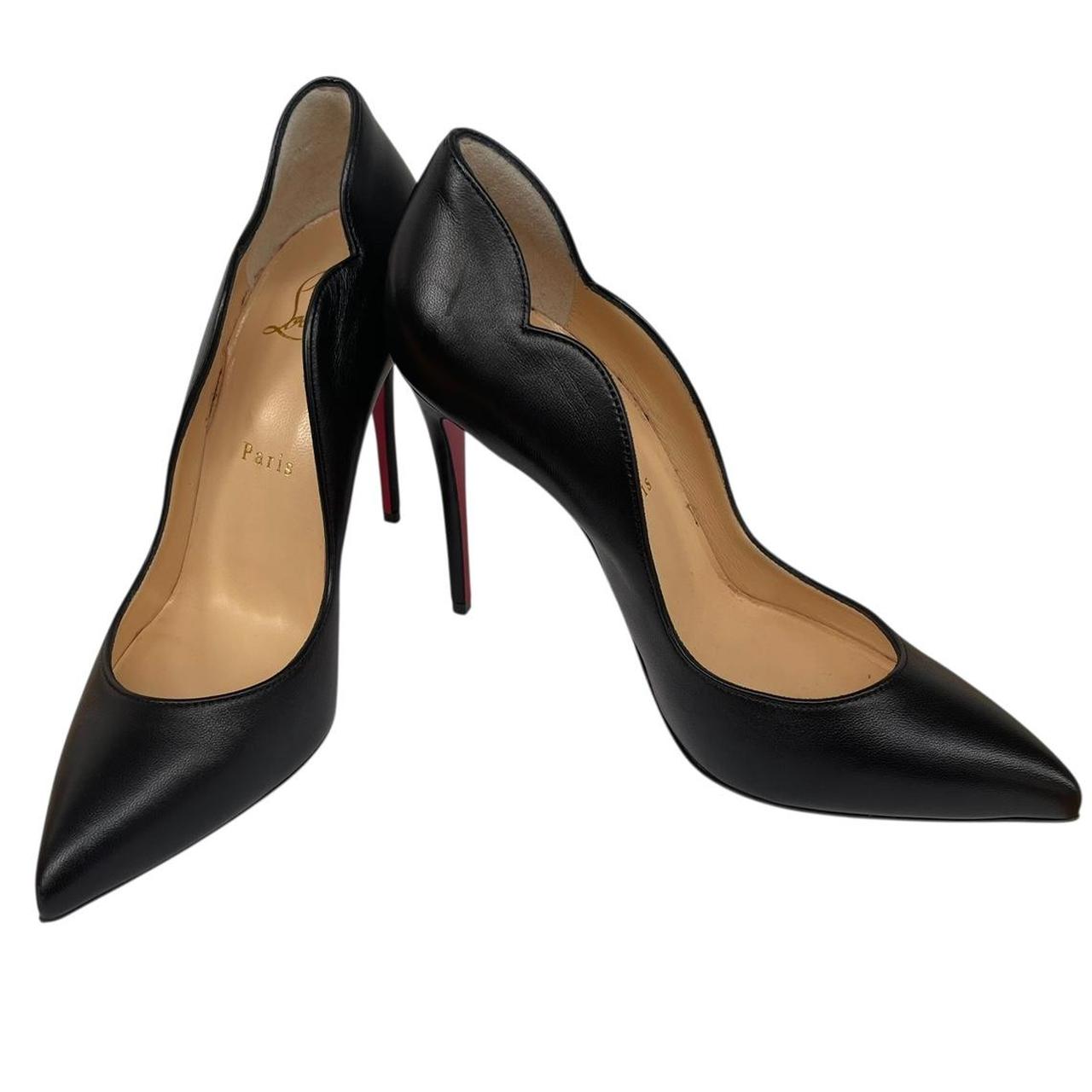 Christian Louboutin Black Leather Hot Chick 100mm High Heels