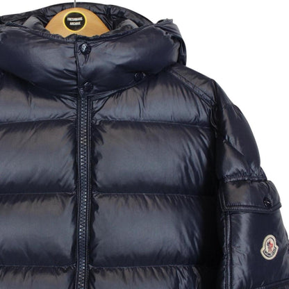 Moncler Maya Navy Blue Full Zip Hooded Down Puffer Jacket